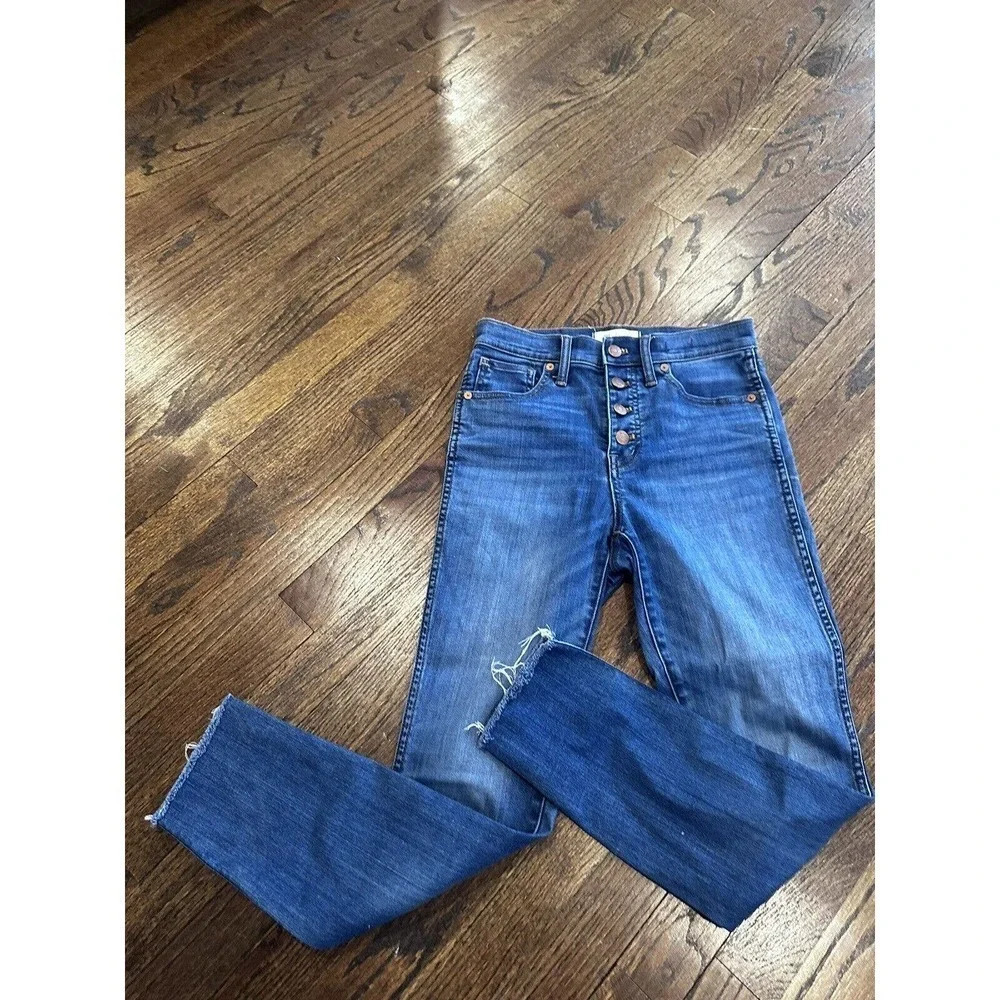 Madewell 10" High Rise Skinny Crop Jeans in‎ Hanna Wash women's size 25 D0008 - Picture 3 of 11